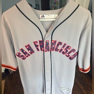 San Francisco Giants Baseball Jersey, 4th of July Edition, Bumgarner